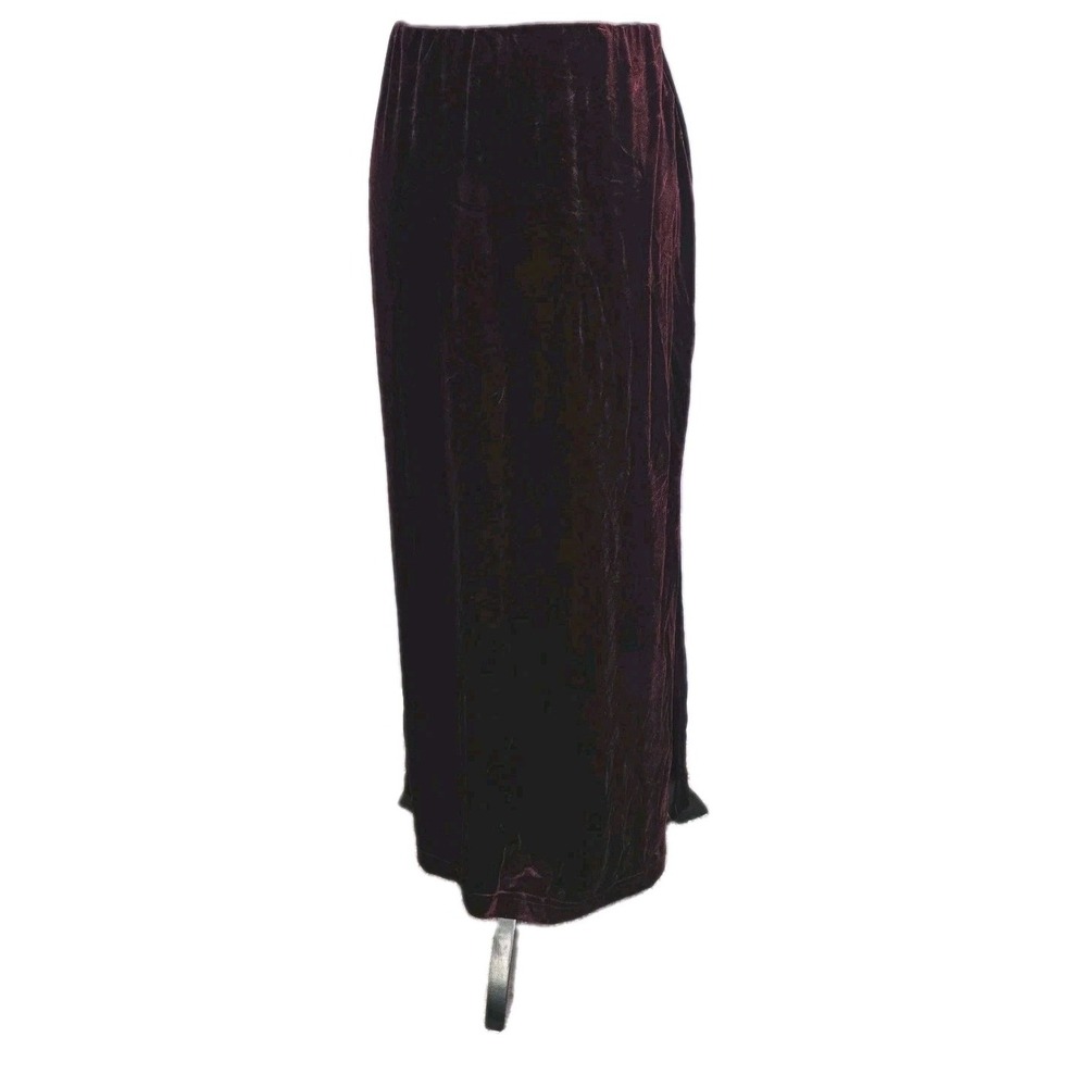 Wrapper VTG Velvet Maxi Skirt Large Purple Side Slit Whimsigoth Dark Romantic